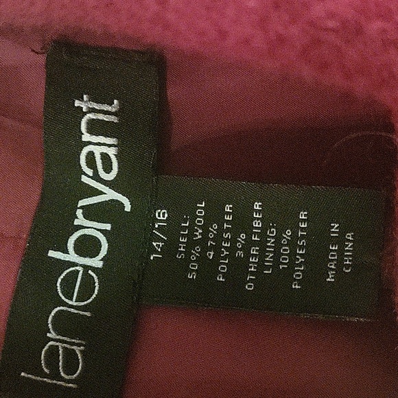 Vintage Lane Bryant Double Breasted Deep Red Peacoat sz 14/16 Lined, Wool Blend - Picture 8 of 14